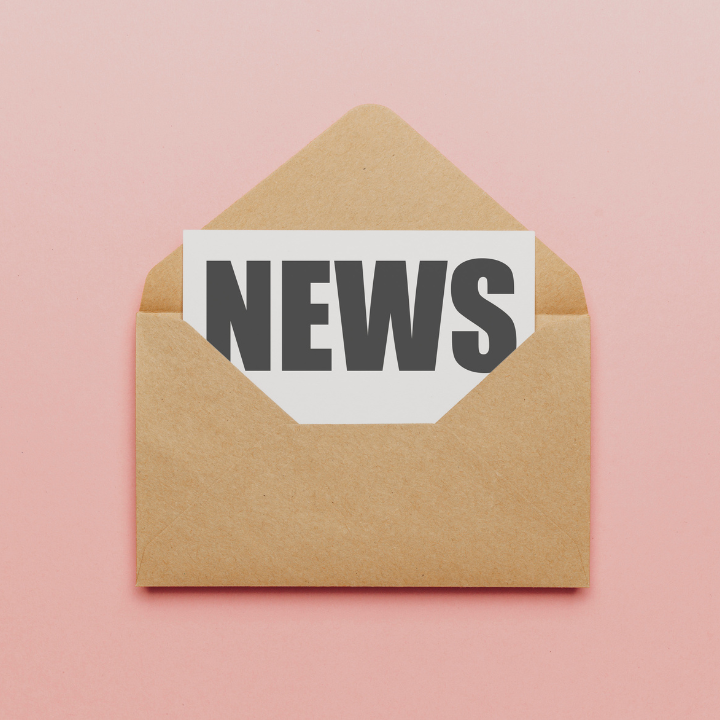 Envelope with letter saying 'News'