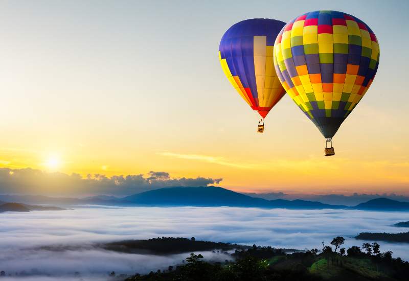 Adventure travel hot air balloon