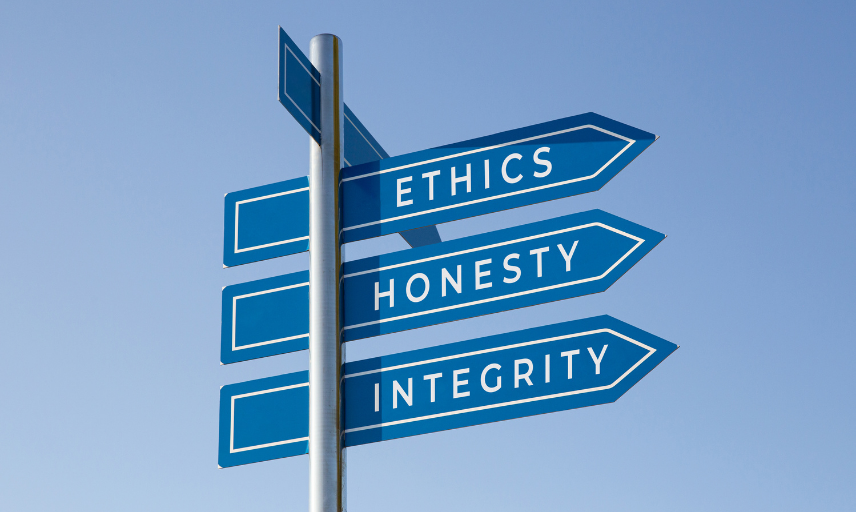 Signpost with different ethics