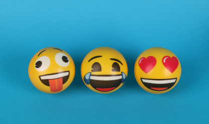 Crazy, laughing and love emojis